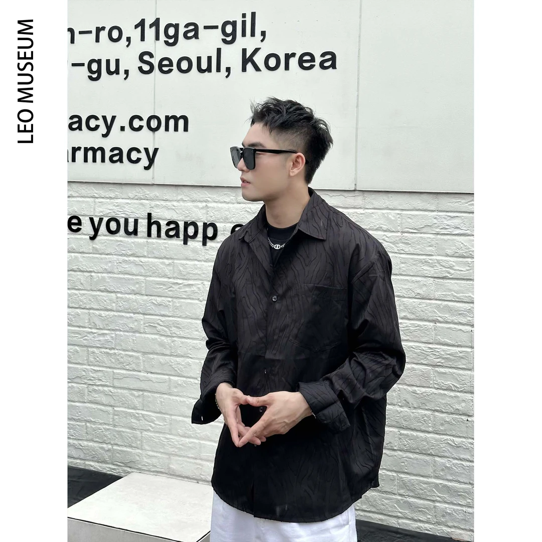 LEO MUSEUM | 鎏金暗纹提花设计春夏长袖休闲百搭长袖夏季衬衫