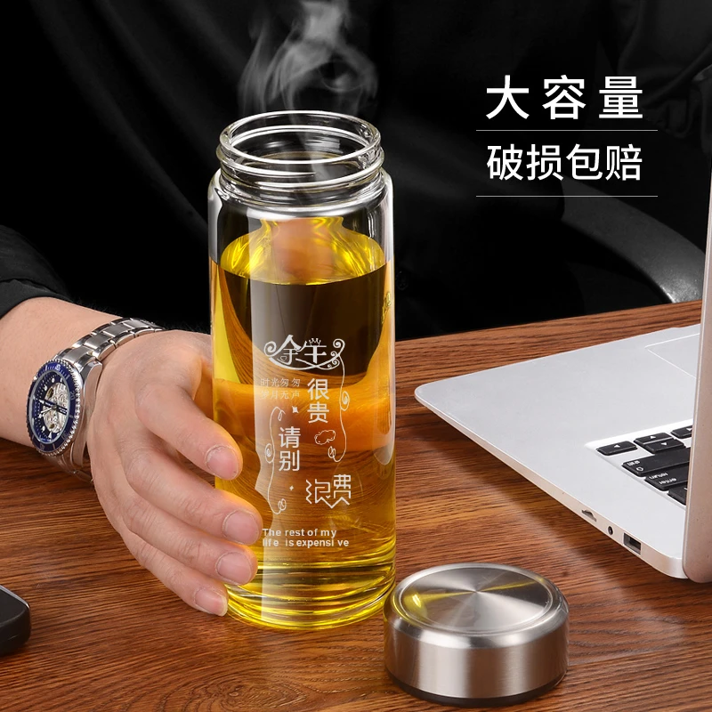 单层加厚高档玻璃杯家用喝水茶杯男士耐热透明水杯女办公杯子定制