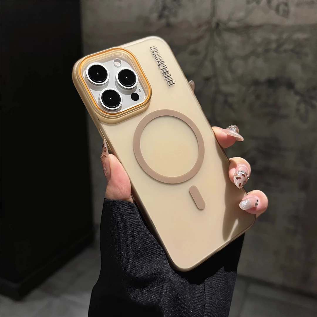 适用于苹果16promax手机壳磁吸简约iphone15/14新款磨砂13Pro防摔