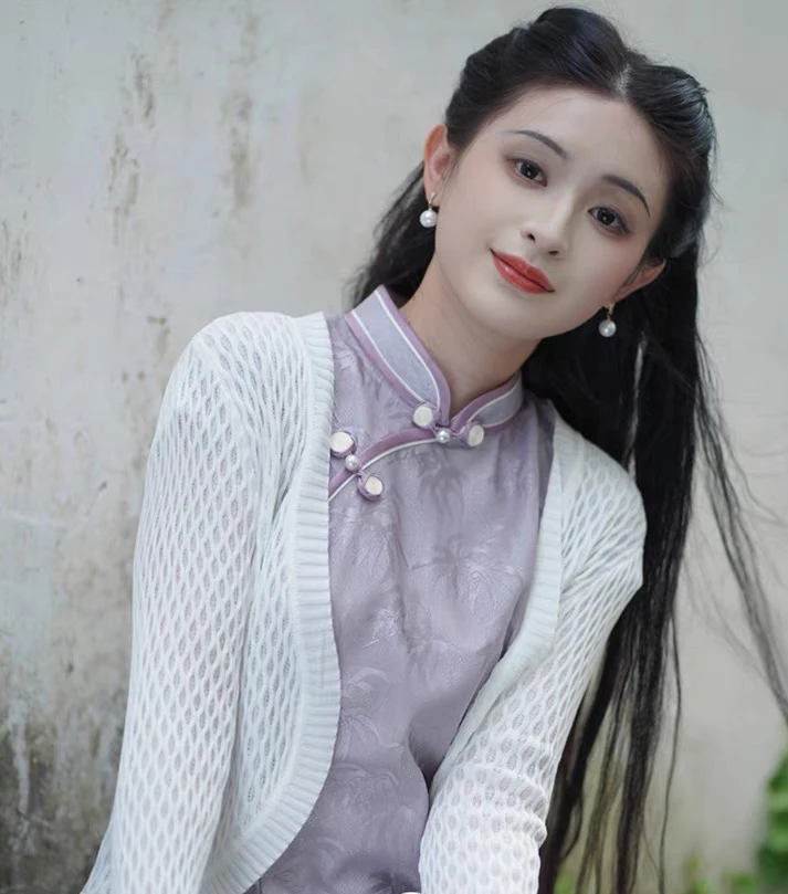 028-百搭款 旗袍均码针织外套