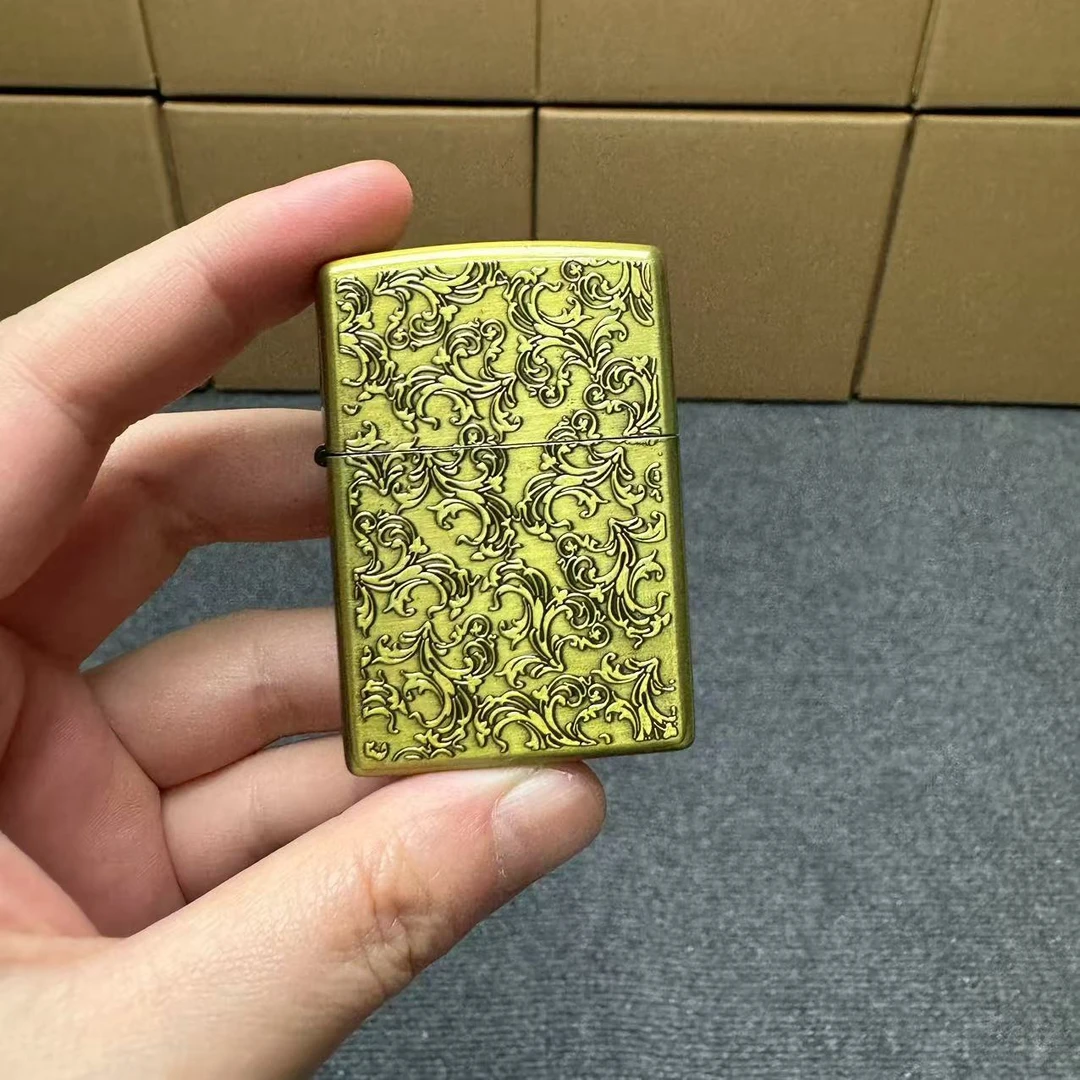 富贵花煤油打火机黄铜色（需自行加油）