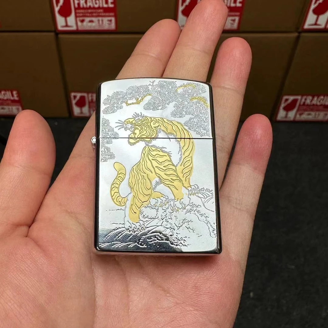 白金虎鹤延年煤油打火机（需自行加油）z