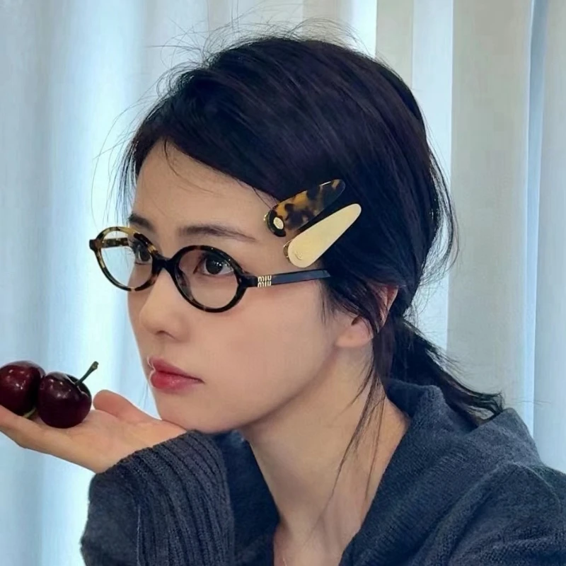 张元英同款中古风玳瑁椭圆书呆子小框眼镜素颜可配度数近视防蓝光