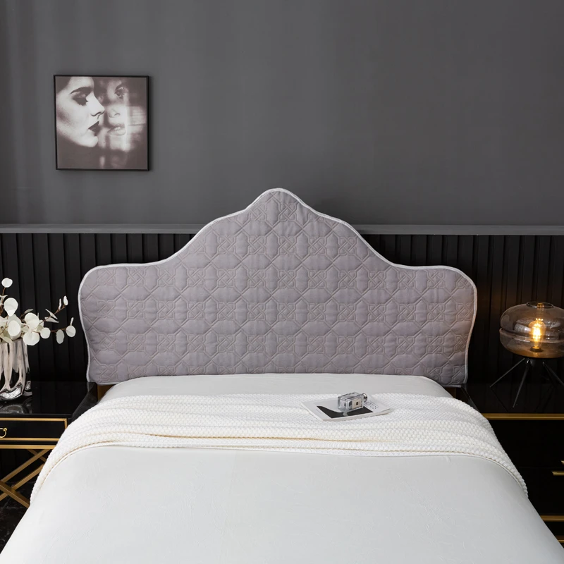 欧式床头罩定做棉麻保护套全包简约弧形万能高档软包新款床头罩套