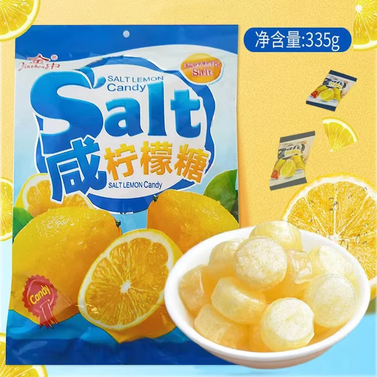 海盐柠檬糖咸柠檬味硬糖休闲糖果水果糖果硬糖年货柠檬味超酸硬糖