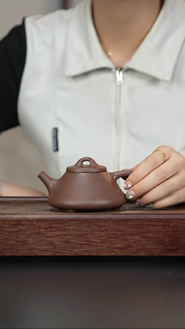 【闪购商品】紫砂茶壶四号井老紫泥 子冶石瓢
