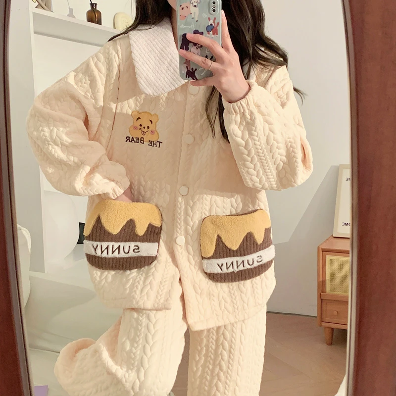 冬季月子服空气棉产后哺乳孕妇睡衣春秋款产妇喂奶家居套装可外穿