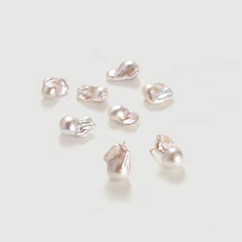 珍氏珠宝 天然淡水巴洛克珍珠耳钉 气质耳环耳饰（南宛）多样性发一