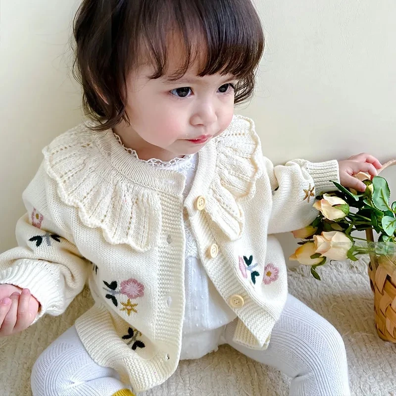 热卖女童春装小外套毛衣婴幼儿新生儿宝宝针织衫开衫外出衣服春秋