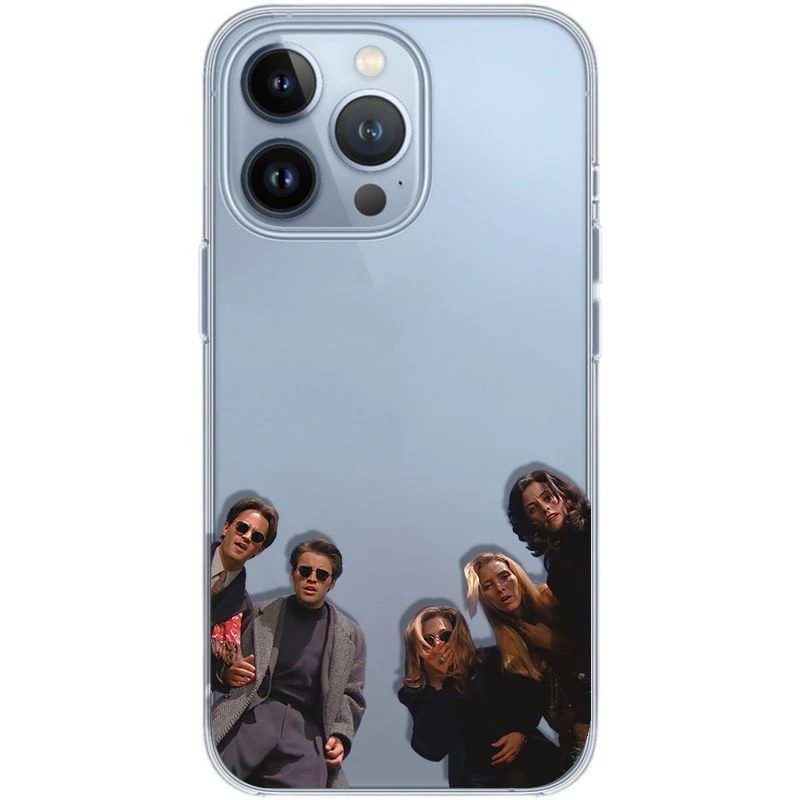 欧美风围观人群iPhone13手机壳苹果15Promax透明14防摔12硅胶11软
