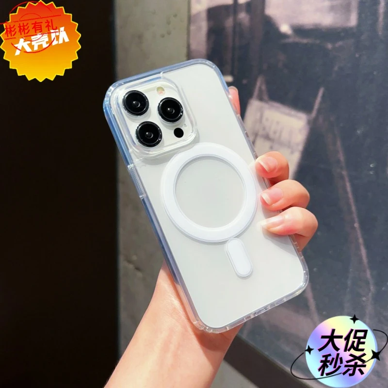 创意磁吸iPhone15ProMax手机壳苹果14Pro亚克力12透明11防摔超/13