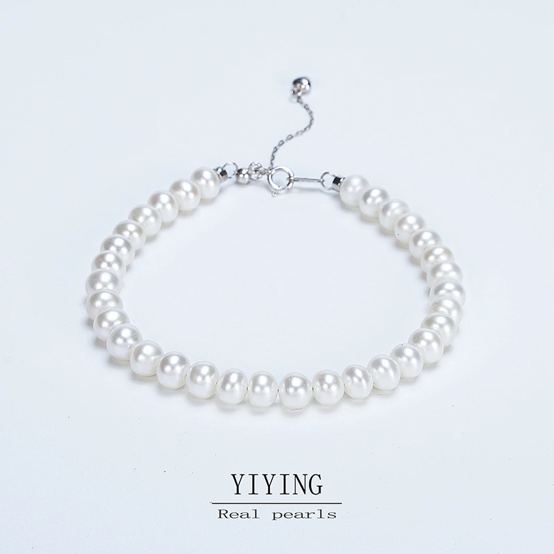 DS901 6-7mm天然淡水无核手链S925银延长链百搭简约仙女优雅气质