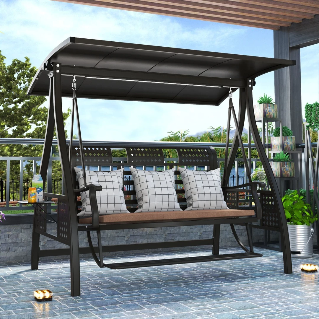 【新款】秋千摇椅户外庭院铝合金吊椅家庭室外花园摇椅网红户外吊床