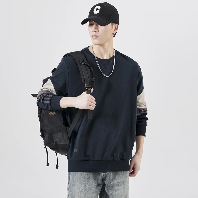 美式卫衣男春秋季宽松ins潮流2024年新款撞色上衣男春秋款外套男