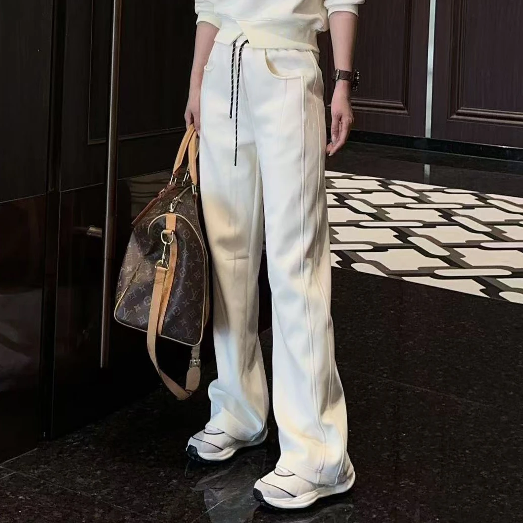 HUANG  VINI【黄微倪】 新款加绒设计感卫裤长裤CK111650