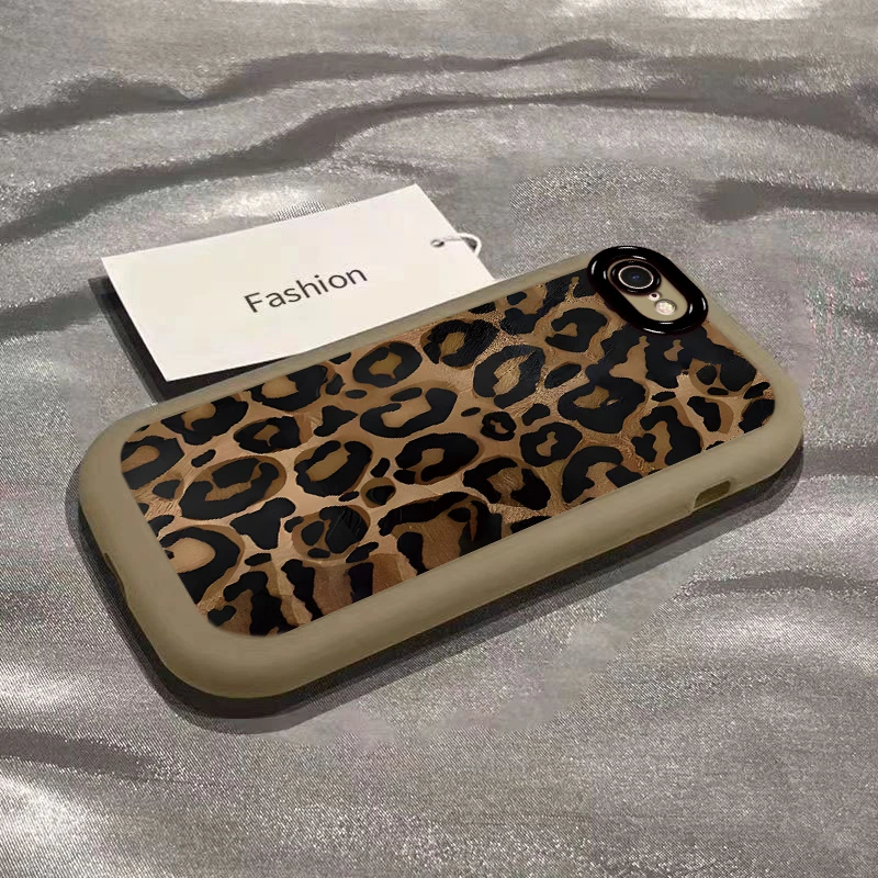 卡通豹纹适用苹果7手机壳防摔A1660全包高级感小众潮牌软壳保护