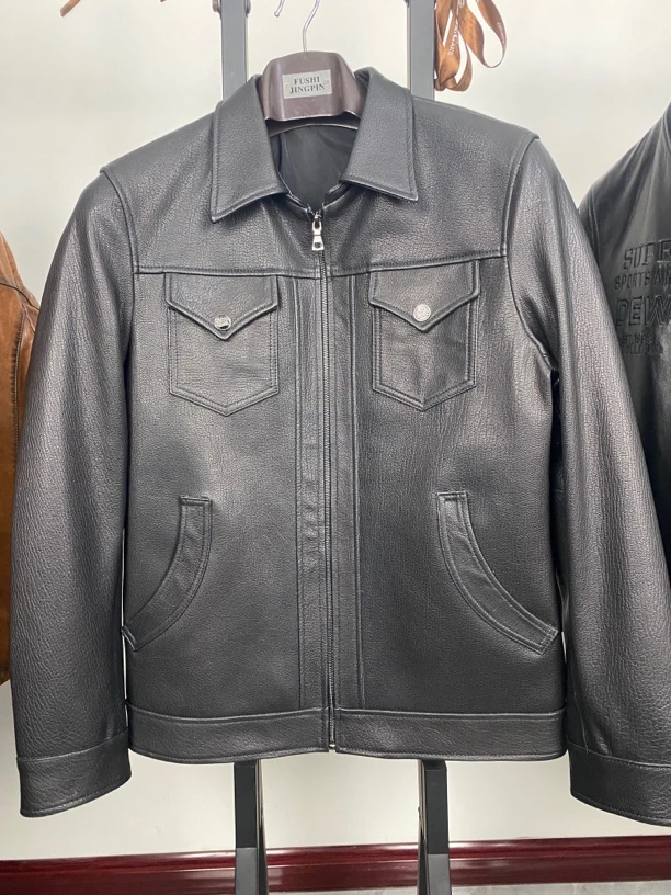 男士休闲山羊皮外套