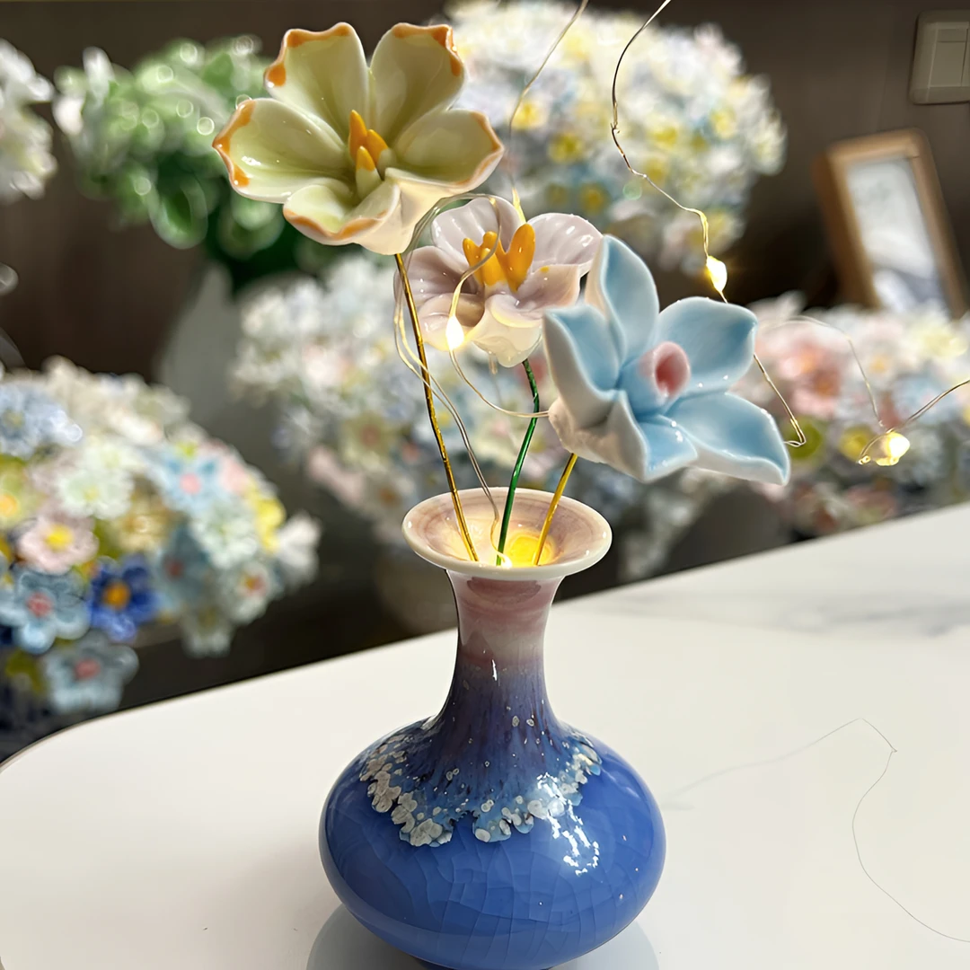 景德镇陶瓷花送女友闺蜜高考毕业纪念新年礼物生日礼物桌面小摆件
