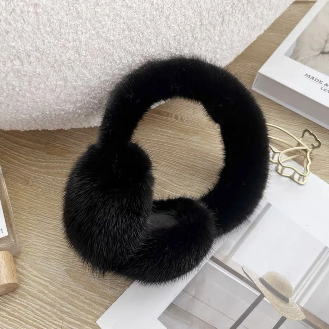 水貂毛耳罩护耳耳套貂皮护耳男女大人儿童时尚百搭加绒耳包