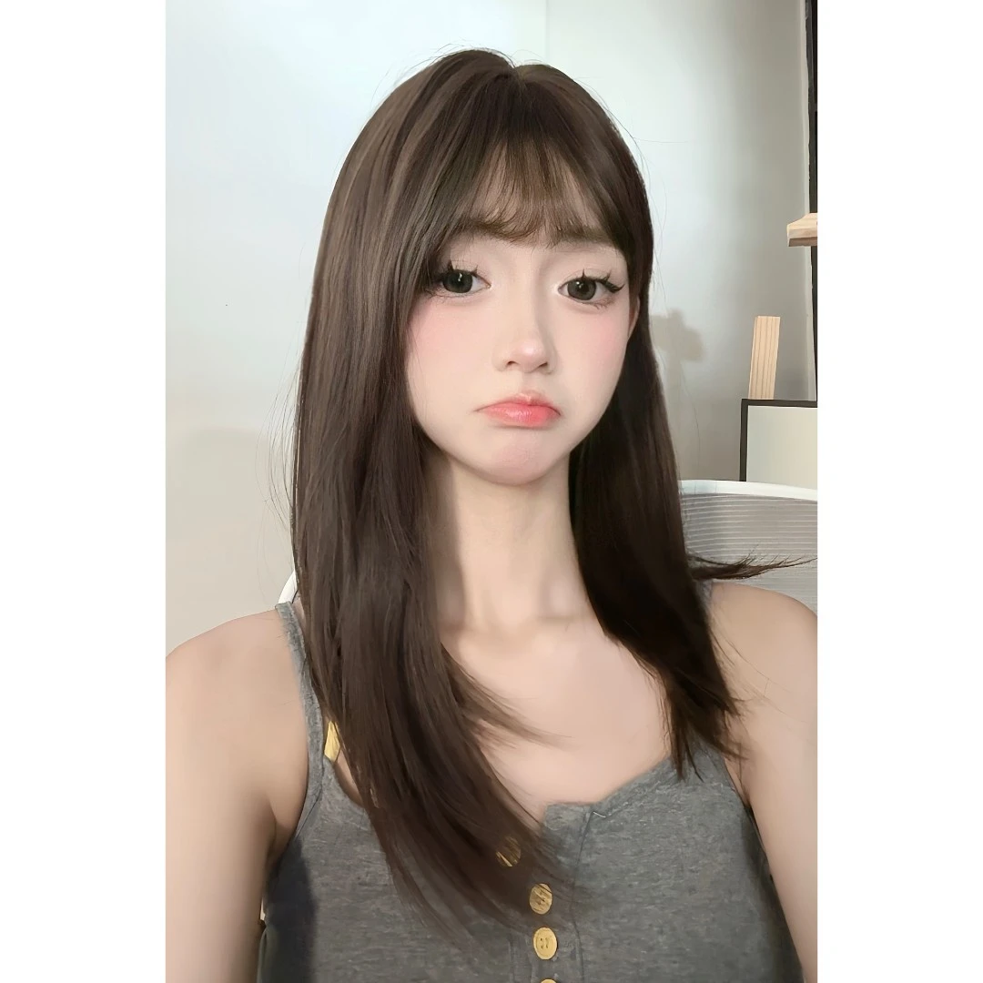 小美专属【小哭包】仿真大头皮假发减龄初恋空气刘海假发女款全头套