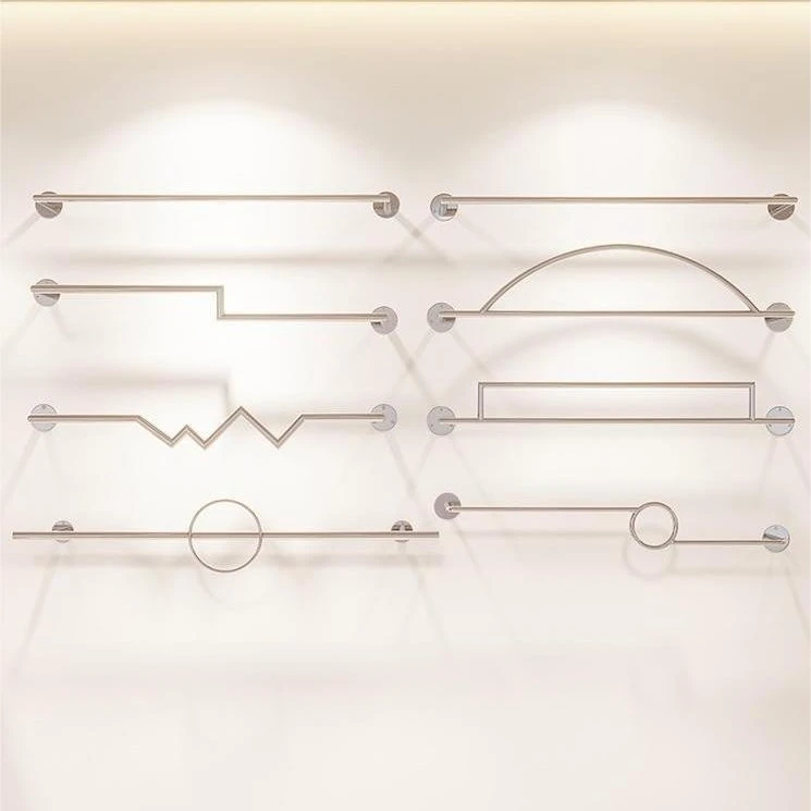 服装店展示架上墙正挂衣服架子壁挂女装店童装店不锈钢拉丝服装架