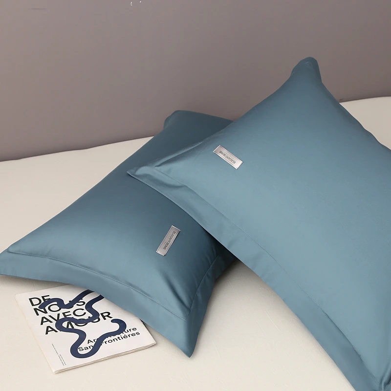 高支高密新疆长绒棉家用单人贡缎全棉大枕头套宽边成人枕头套纯色