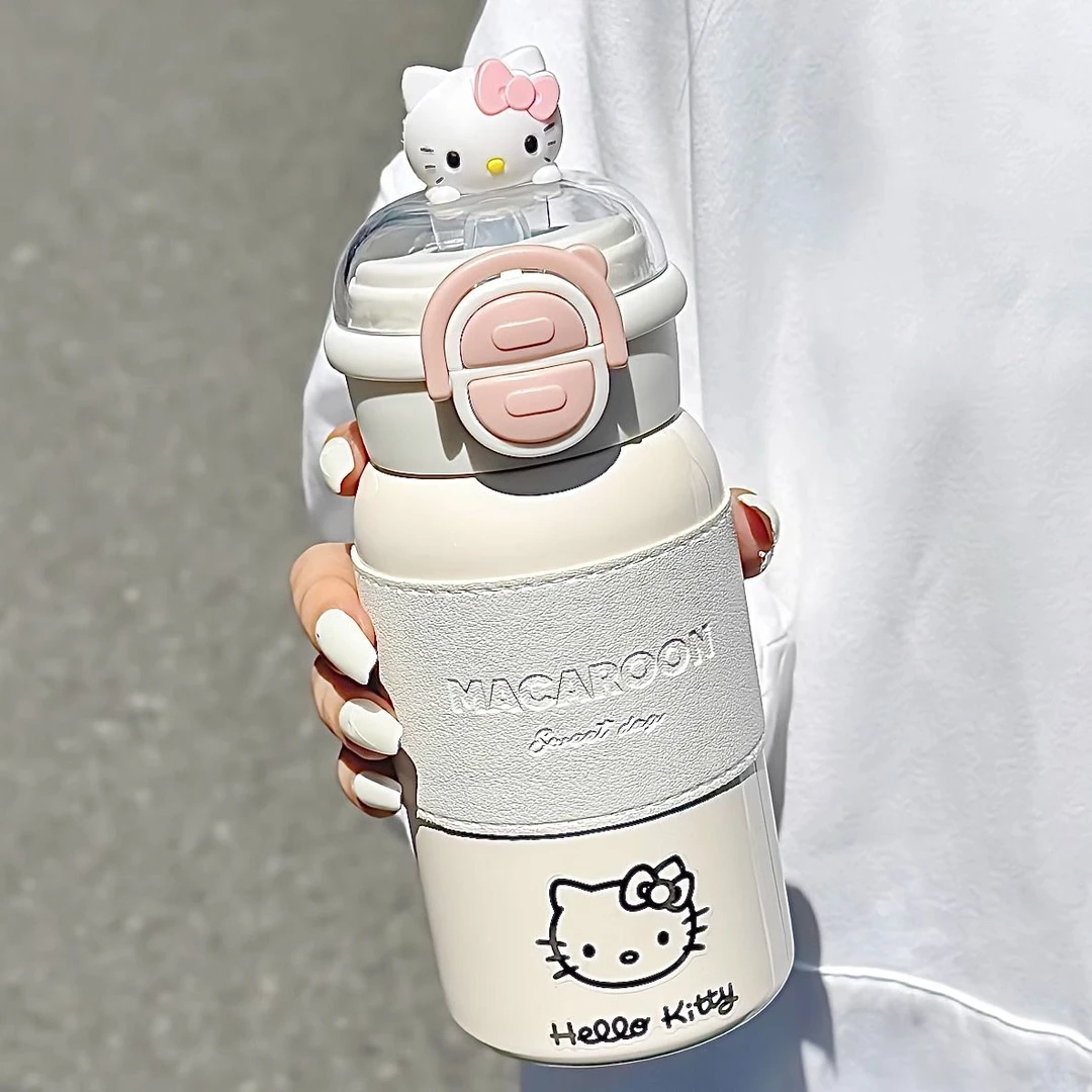 恒度Hello Kitty保温杯子女生高颜值ins学生党316不锈钢吸管水杯