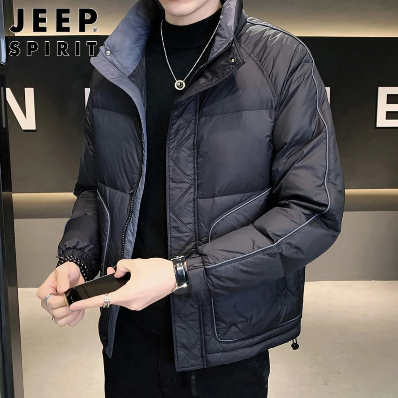 JEEPSPIRIT羽绒服男士冬季新款潮流男装宽松加厚保暖立领外套男
