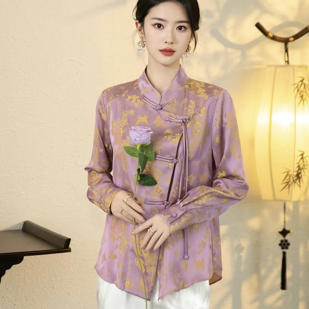 《董太推荐》新中式立领蝶恋花-带罗百搭衬衫