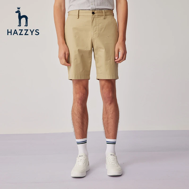 Hazzys哈吉斯夏季男士短裤时尚休闲沙滩裤品牌商务男直筒裤潮