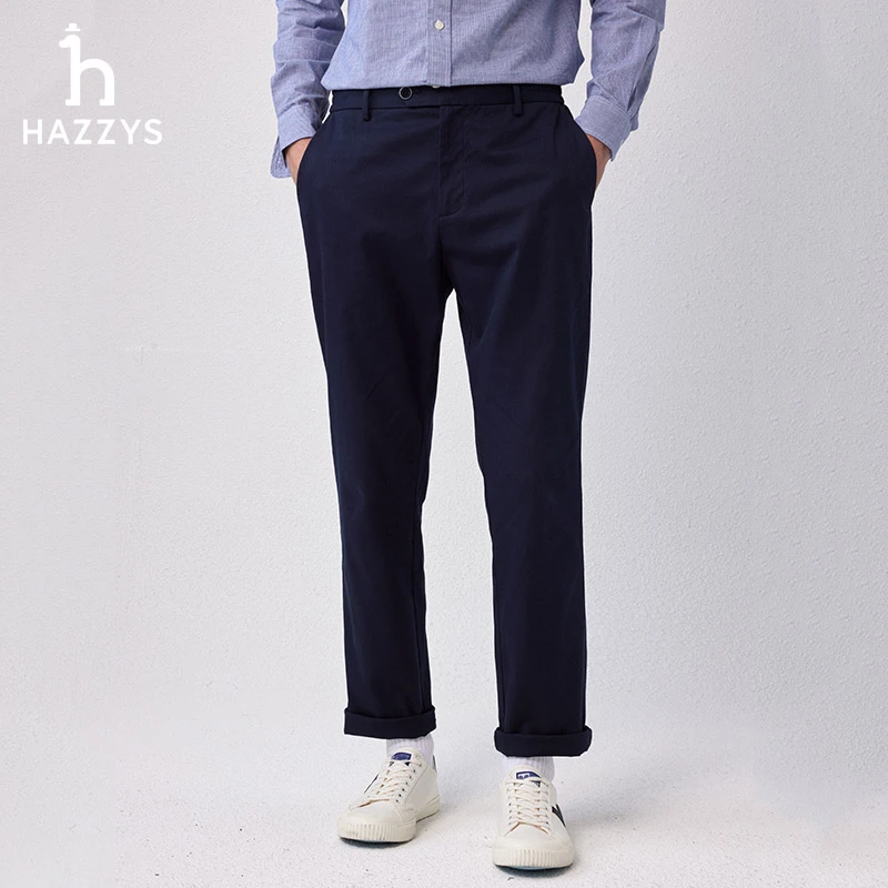 Hazzys哈吉斯春季男士百搭休闲通勤商务休闲裤透气舒适时尚简约男