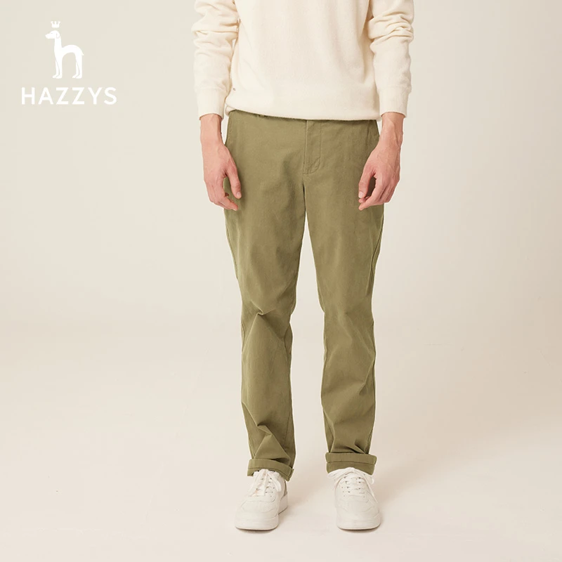 Hazzys哈吉斯秋冬季男士休闲裤韩版时尚男装舒适经典简约直筒裤子