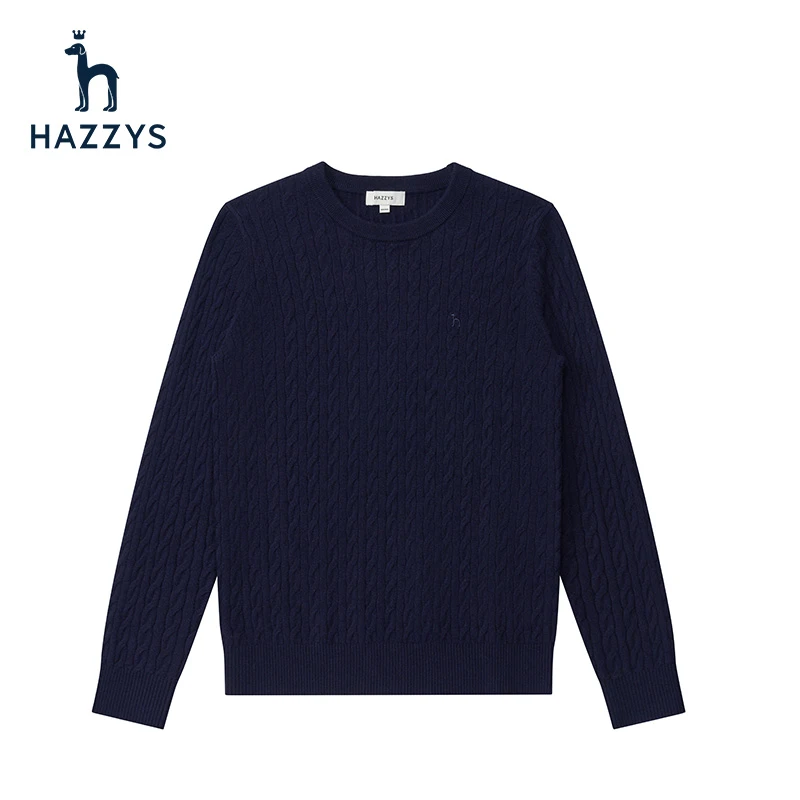 下架下架/哈吉斯秋季圆领长袖羊毛衫休闲百搭气质士套头毛衣