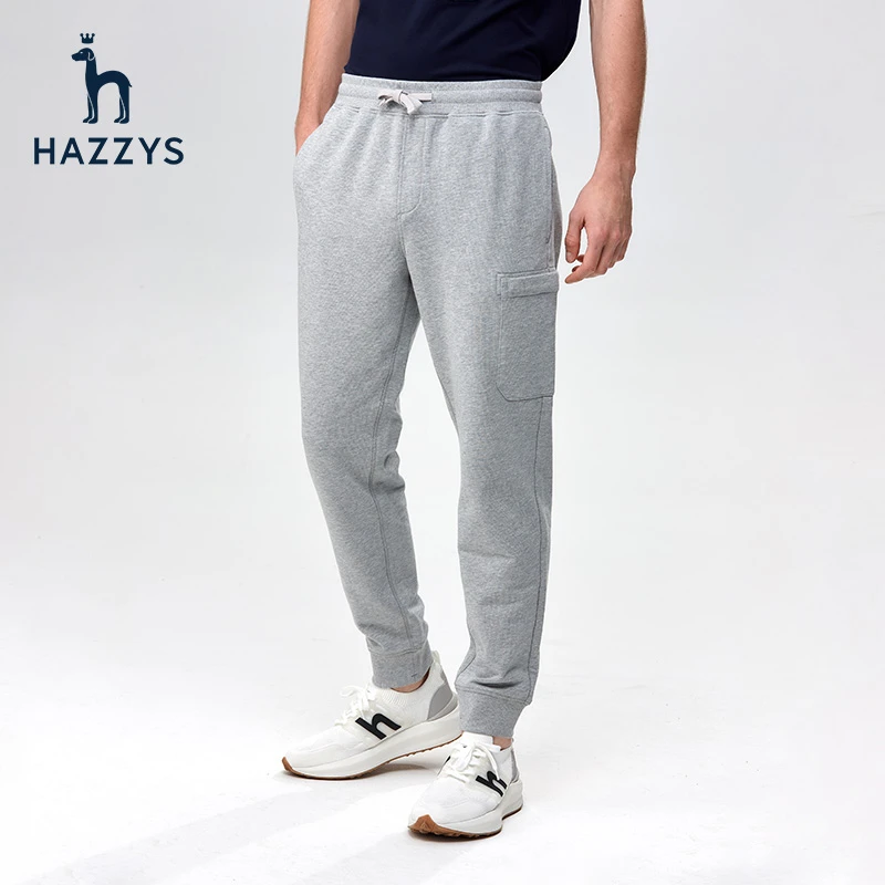 Hazzys/哈吉斯春夏新款男士长裤运动休闲裤卫裤百搭宽松裤子小脚