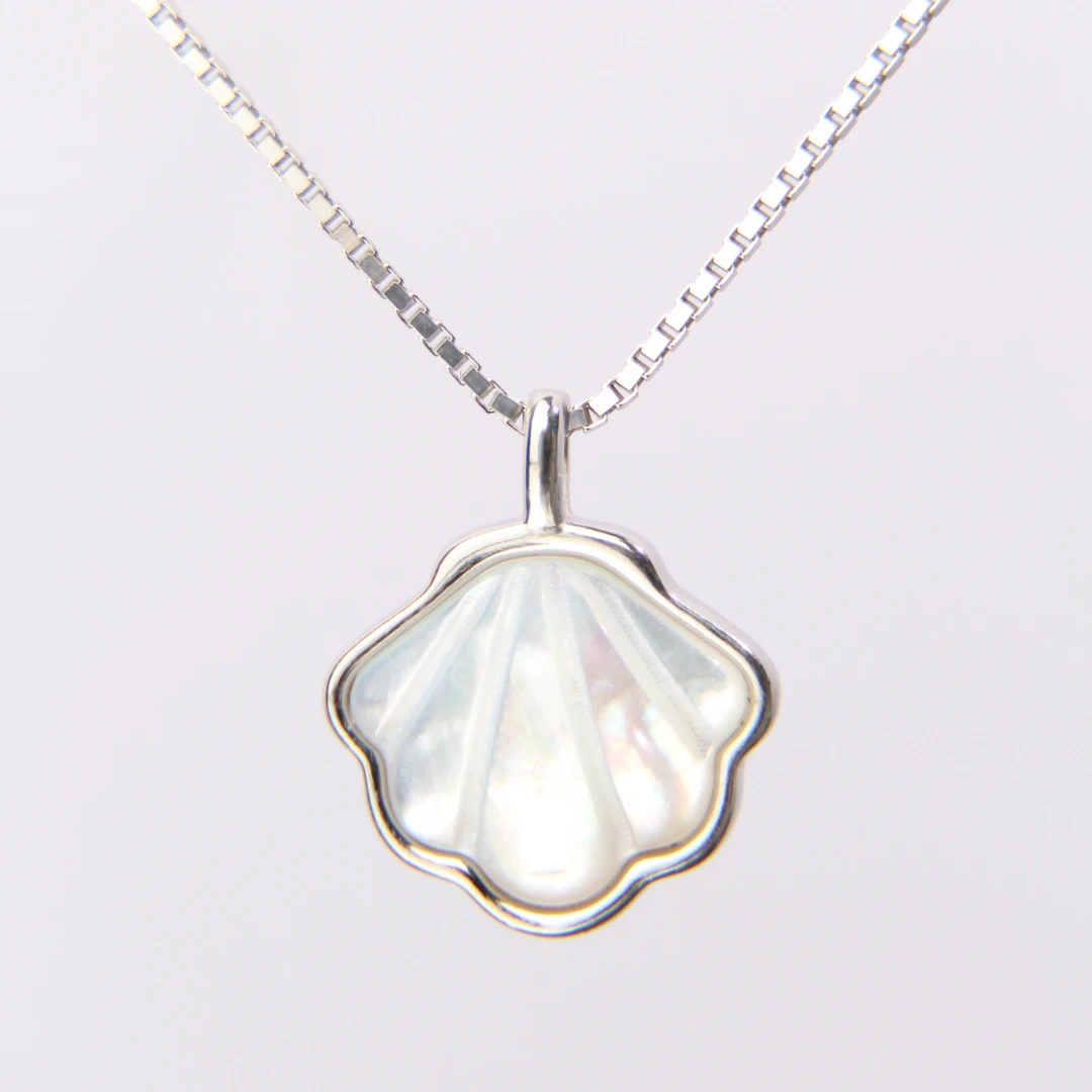 坠链均925银合成锆石 OLLTISE欧蒂思S925银项链66008一贝子项链