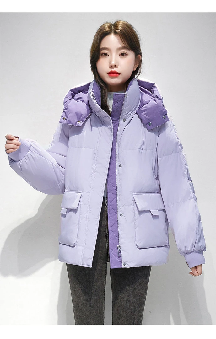 高档棉衣女外套2024新款面包服百搭冬装韩版宽松短款连帽棉服888