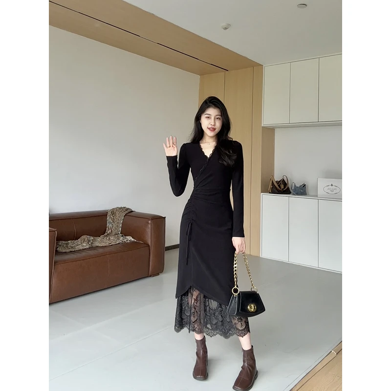 【现货48小时发】张阿星【浪漫主义】蕾丝收腰显瘦连衣裙  W424Q15320