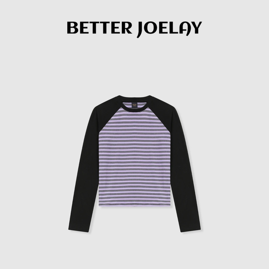 BETTERJOELAY-【幸运草】时尚宽松插肩长袖T恤百搭休闲KH1103