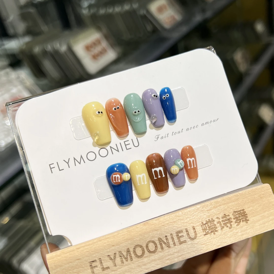 M豆先生   纯手工定制美甲贴片可拆卸 夏日气质穿戴甲10片