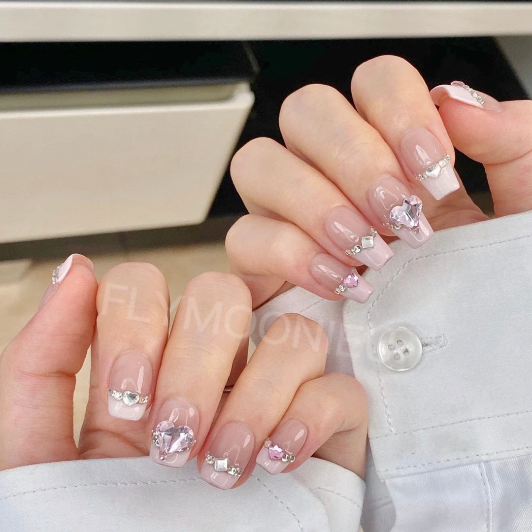 黯然心动   纯手工定制美甲贴片可拆卸 气质穿戴甲10片no退no换