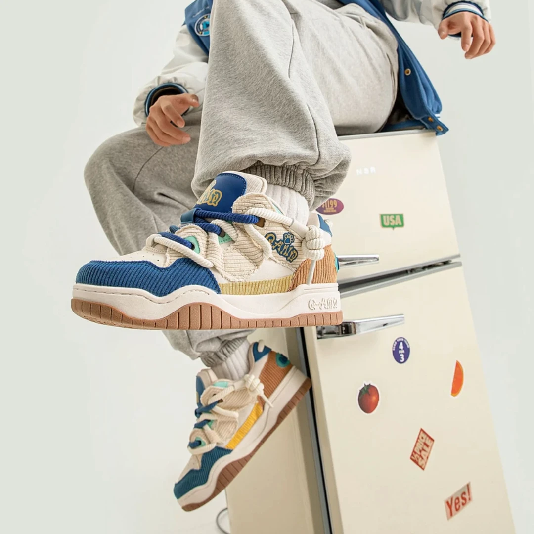 奇安达新款男板鞋潮流百搭ins面包鞋情侣时尚滑板鞋休闲运动女鞋