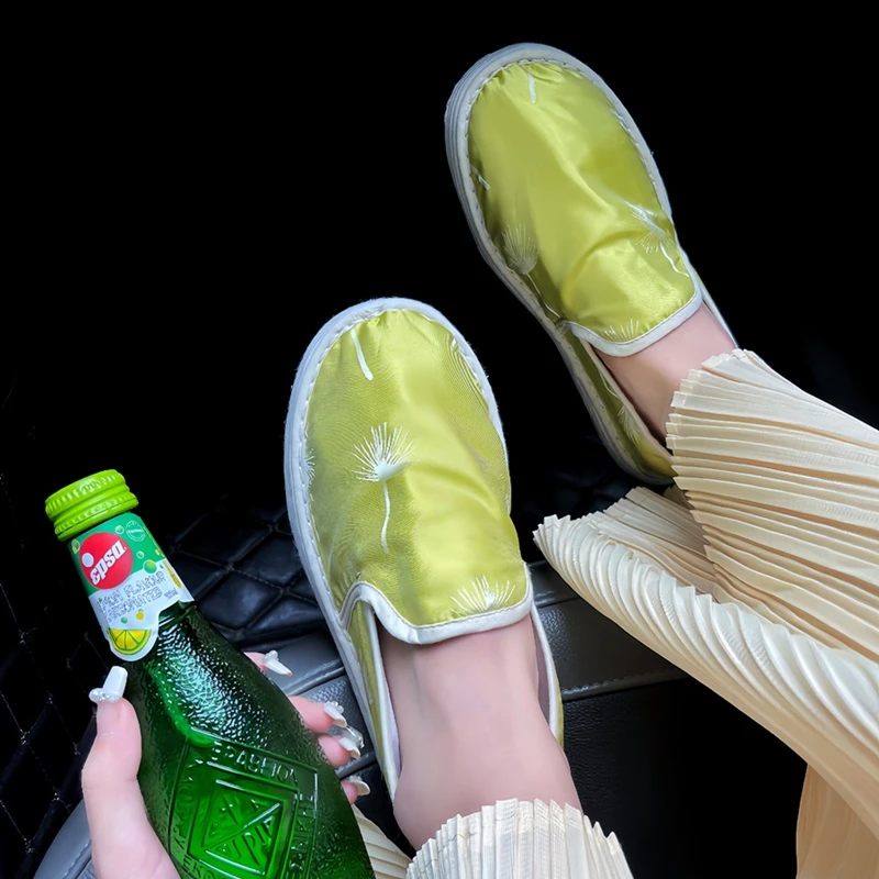 黄鲜森潮流纳千层底布鞋女老北京时尚款茶服透气软底低帮百搭春季