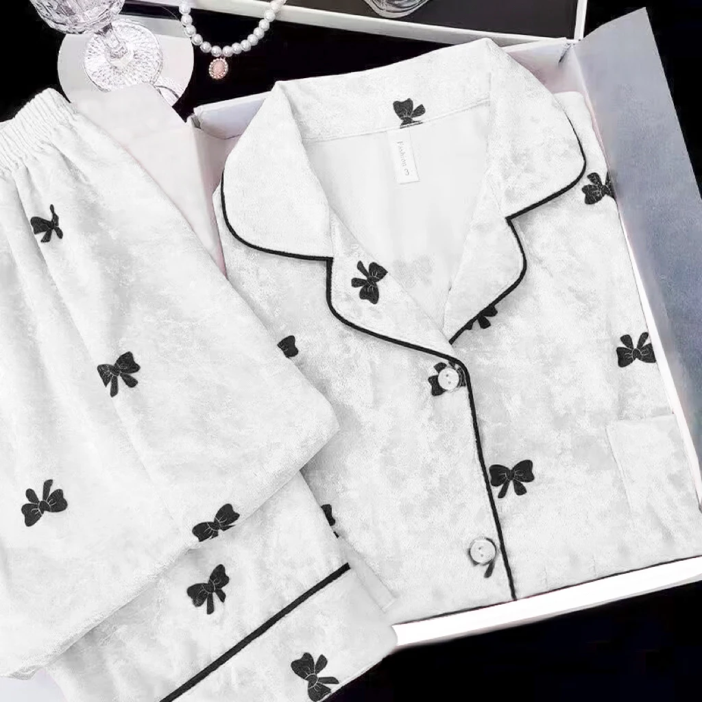 金丝绒睡衣女款秋冬款秋季女士长袖长裤冬季居家高级感家居服套装