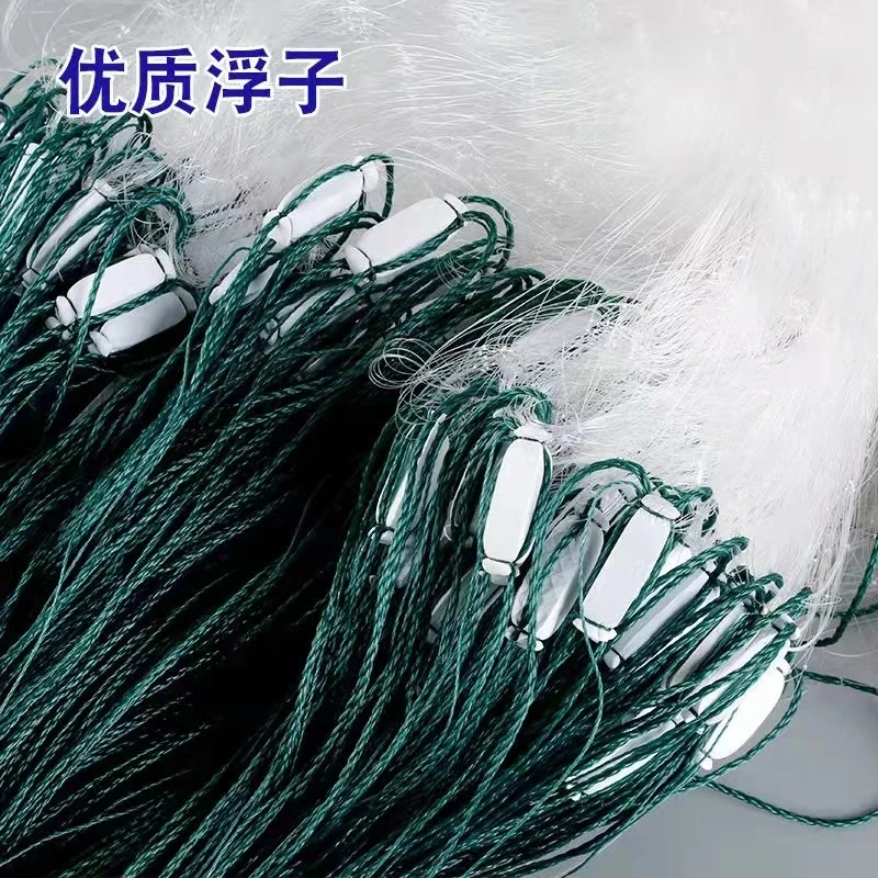 第三代优质浮力三层渔网丝网粘网加重款绳坠流水大鱼网结实耐用