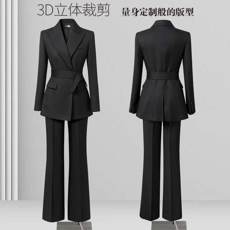 黑色西装套装女春秋职业装女裤时尚气质女神范正装西服通勤工作服