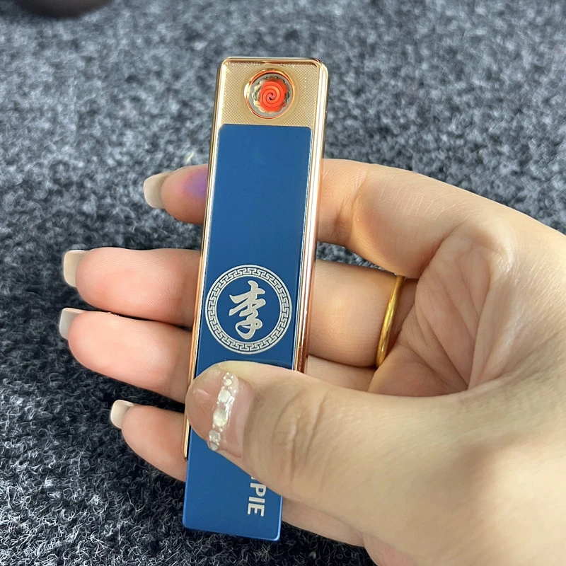 便携充电打火机防风个性创意迷你点烟器金属合金小巧定制刻字图案