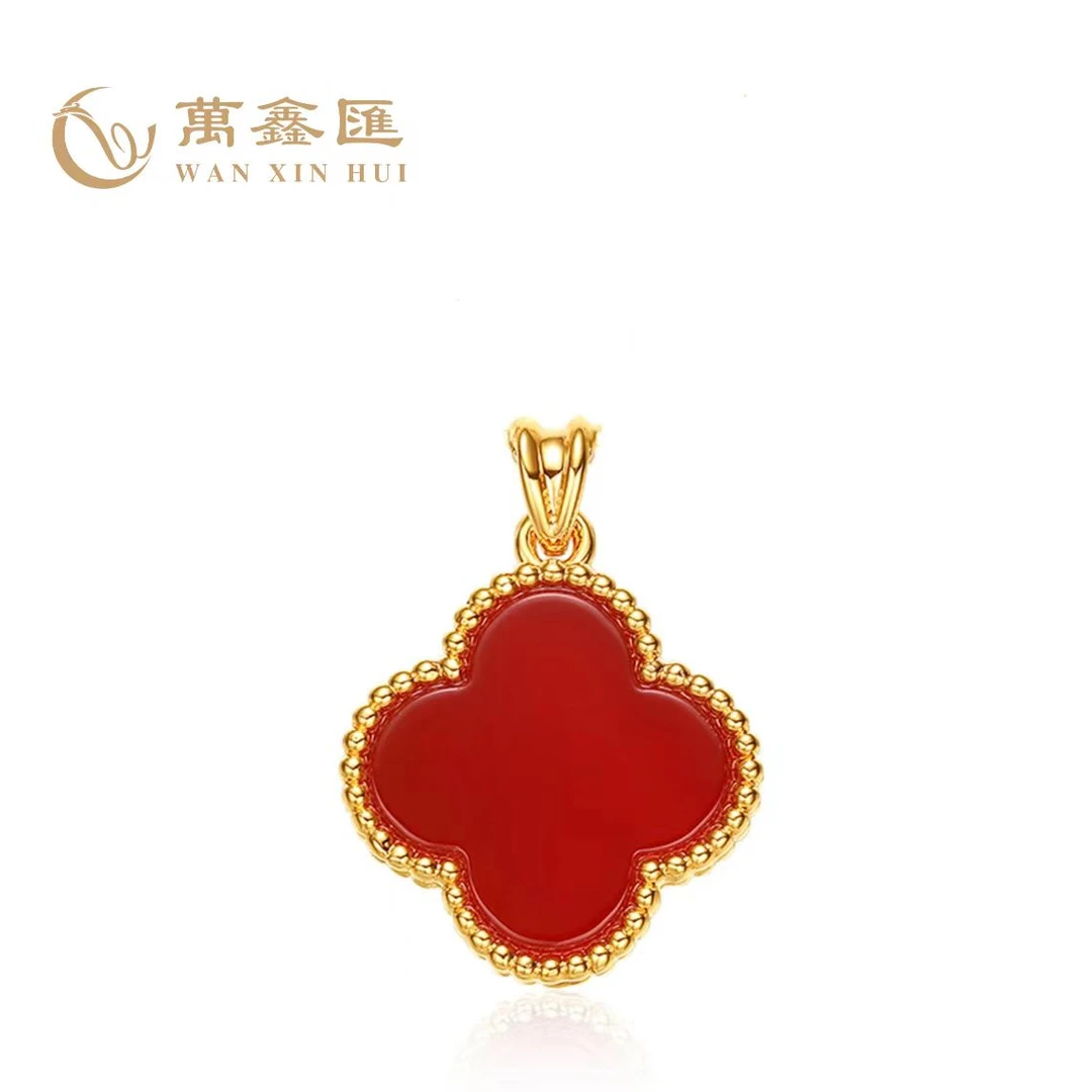 万鑫汇足金999四叶草吊坠金幸运送礼情人节/多样性发货其一#1216