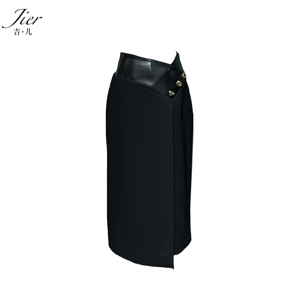 【Jier吉儿】原创设计师 时尚简约气质黑色女士不规则重工轻奢短裙