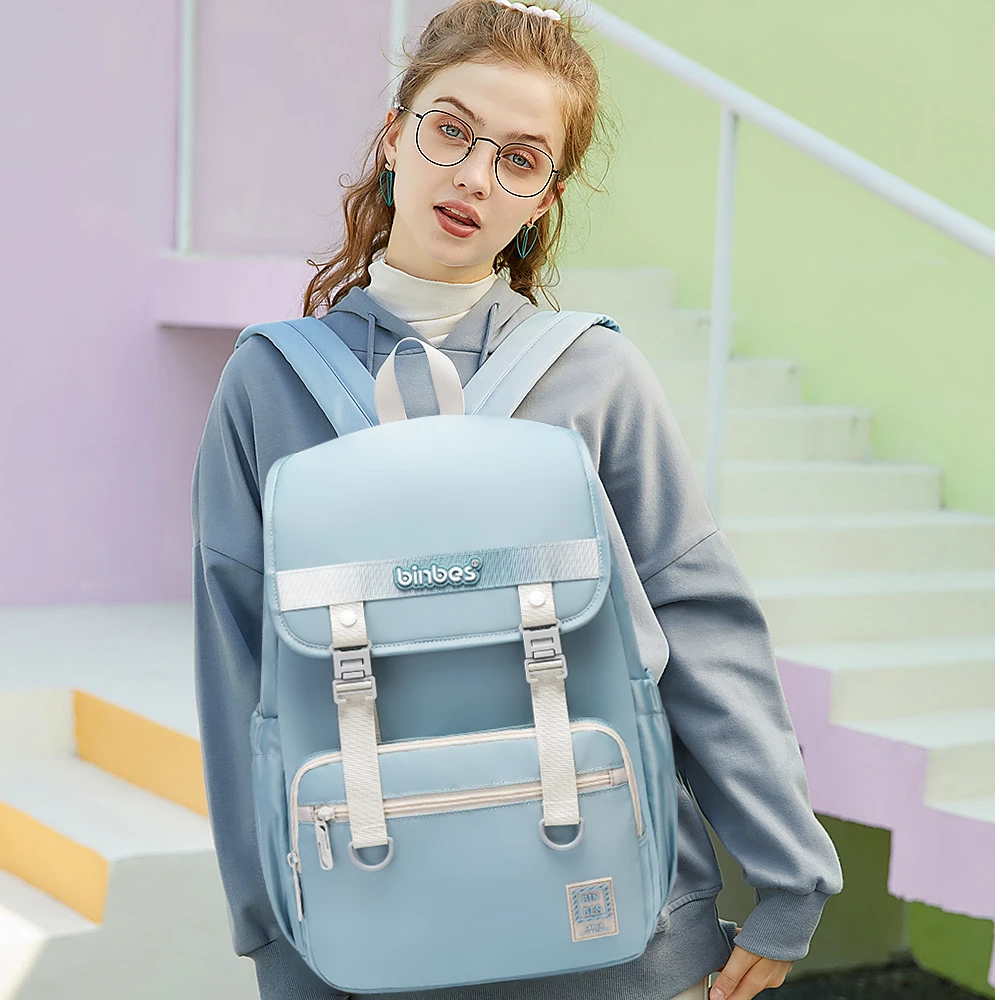 【阳光8点-宾比】初高中大学生防水时尚通勤大容量双肩包-3528