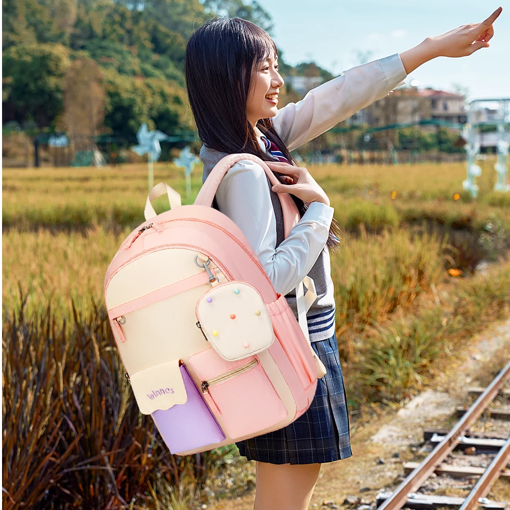 【阳光8点-宾尼斯】新款中大学生时尚休闲轻便百搭双肩包#BNS-6057